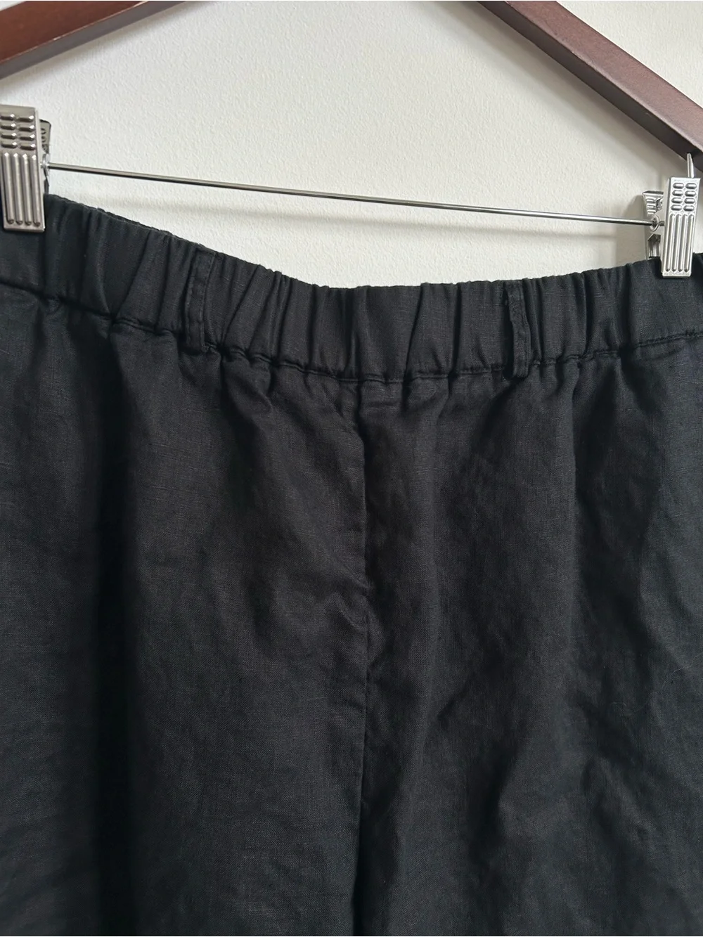 Quince Black Linen Cropped Pants XL